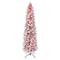 7.5ft. Pre-Lit Flocked Portland Pine Artificial Pencil Christmas Tree, Pink Lights